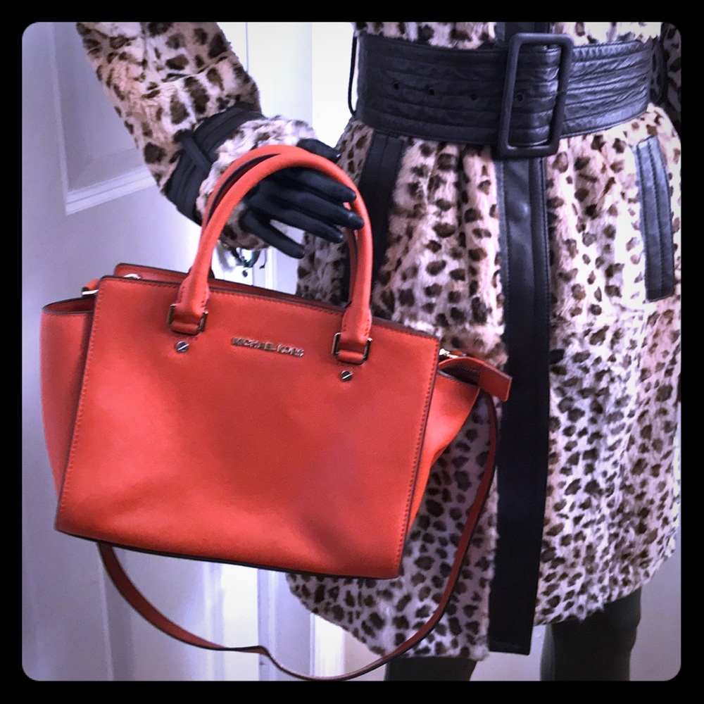 🧡 MICHAEL KORS 🤩RARE Safiano Leather Satchel😍 MORE PICS AVAIL UPON REQUEST 😊